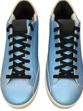 NEW P448 Womens John Low Top Sneaker Tennis Shoe Solaris Blue Leather Size 10.5